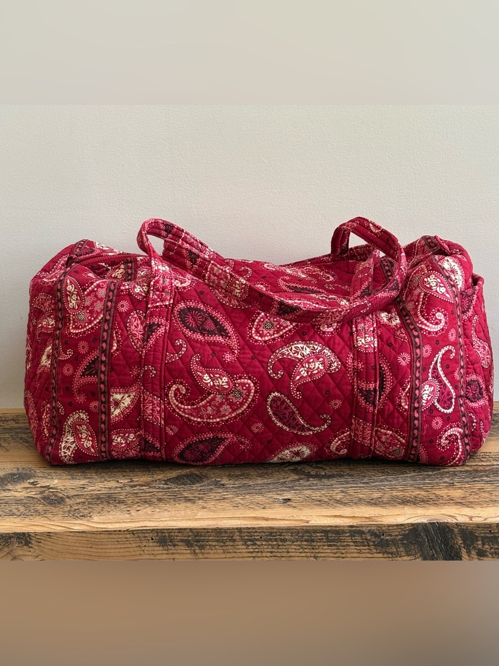 Vera Bradley Very Berry MesaPaisley Quilted Duffel Bag Retired Pattern Weekender